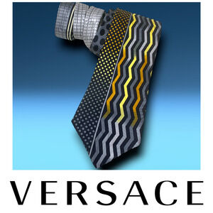 Vintage 90s Gianni Versace x Neiman Marcus Geometric Multicolor Silk Tie Necktie